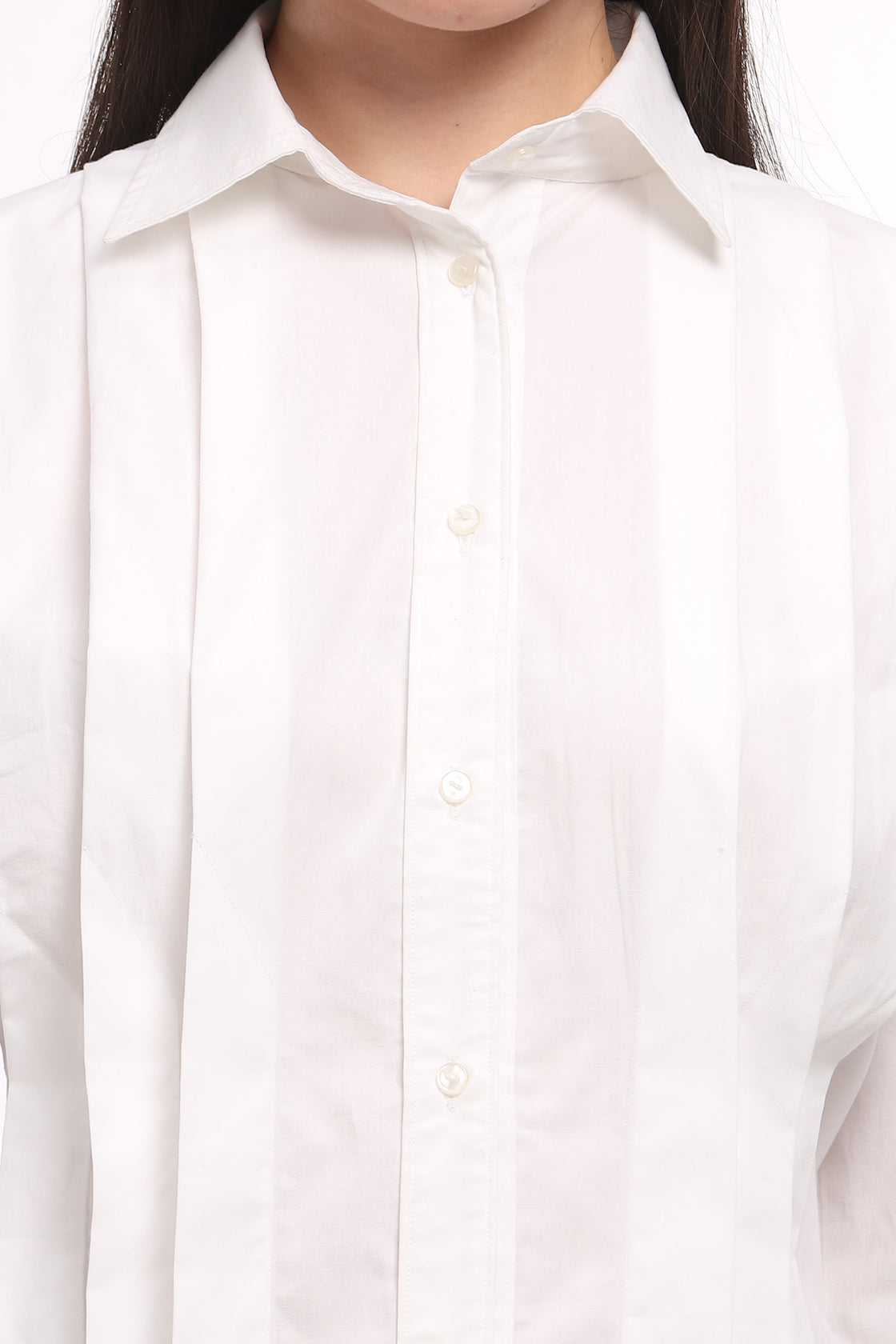 Sia Pleated White Shirt