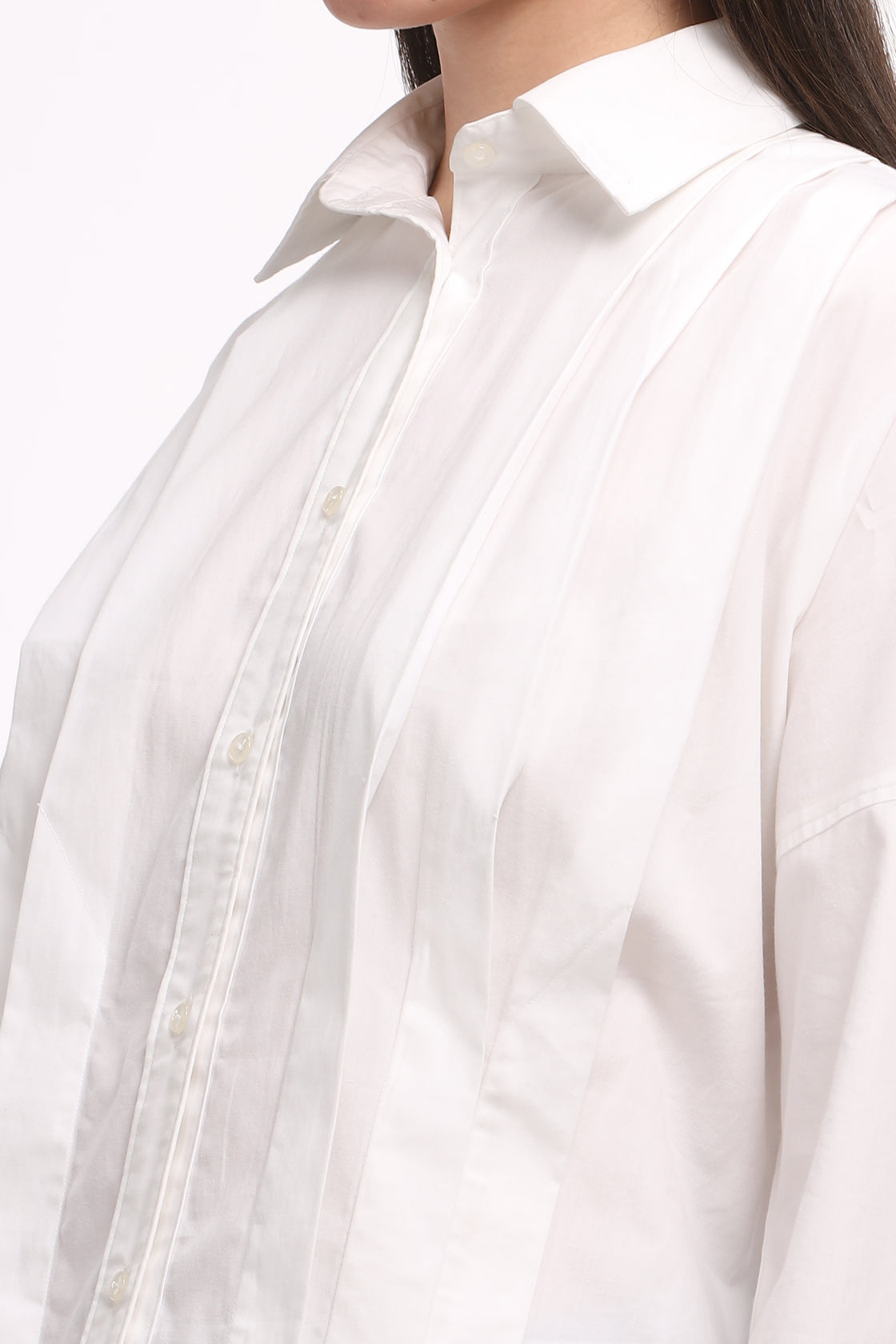 Sia Pleated White Shirt